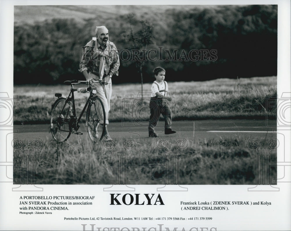 1997 Press Photo  Zdenek Sverak & Andre Chalimon in  "Kolya" - Historic Images
