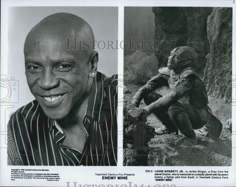 1985 Press Photo Louis Gossett Jr in "Enemy Mine" - Historic Images