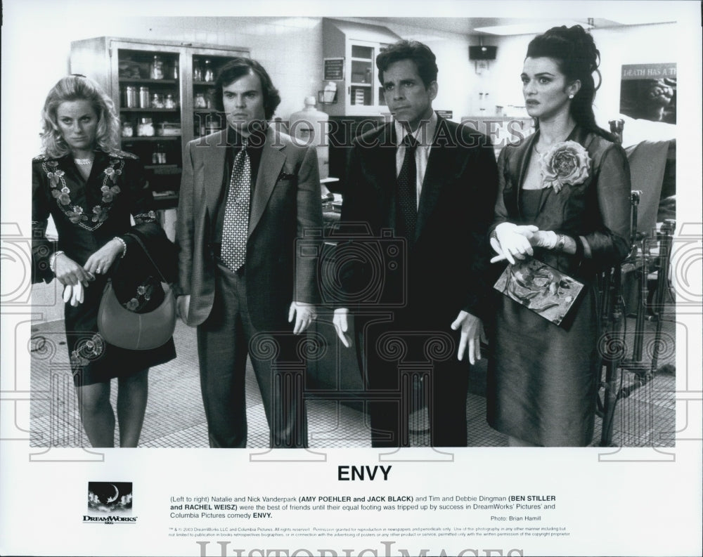 2004 Press Photo "Envy" Amy Poehler ,Jack Black,Ben Stiller,Rachel Weitz - Historic Images