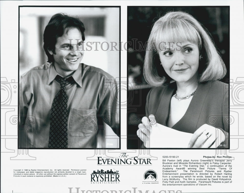 1996 Press Photo Bill Paxton, Miranda Richardson in &quot;The Evening Star&quot; - Historic Images