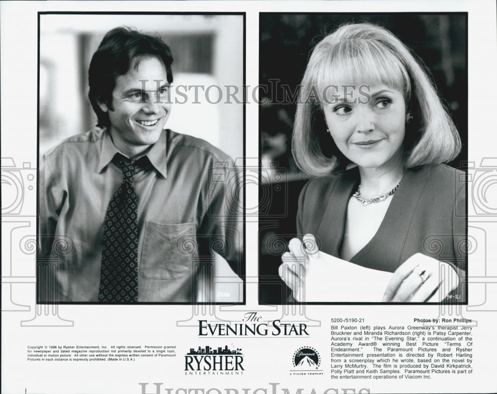 1996 Press Photo Bill Paxton, Miranda Richardson in "The Evening Star" - Historic Images