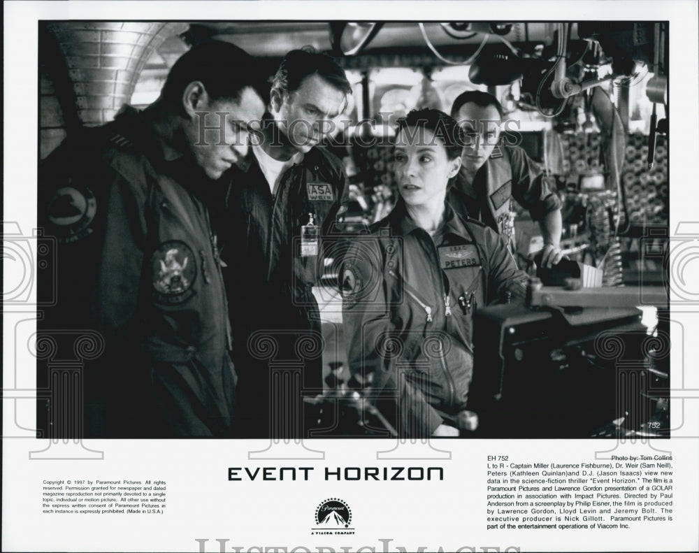 1997 Press Photo Scene From Science Horror Film "Event Horizon" Starring Actors - Historic Images