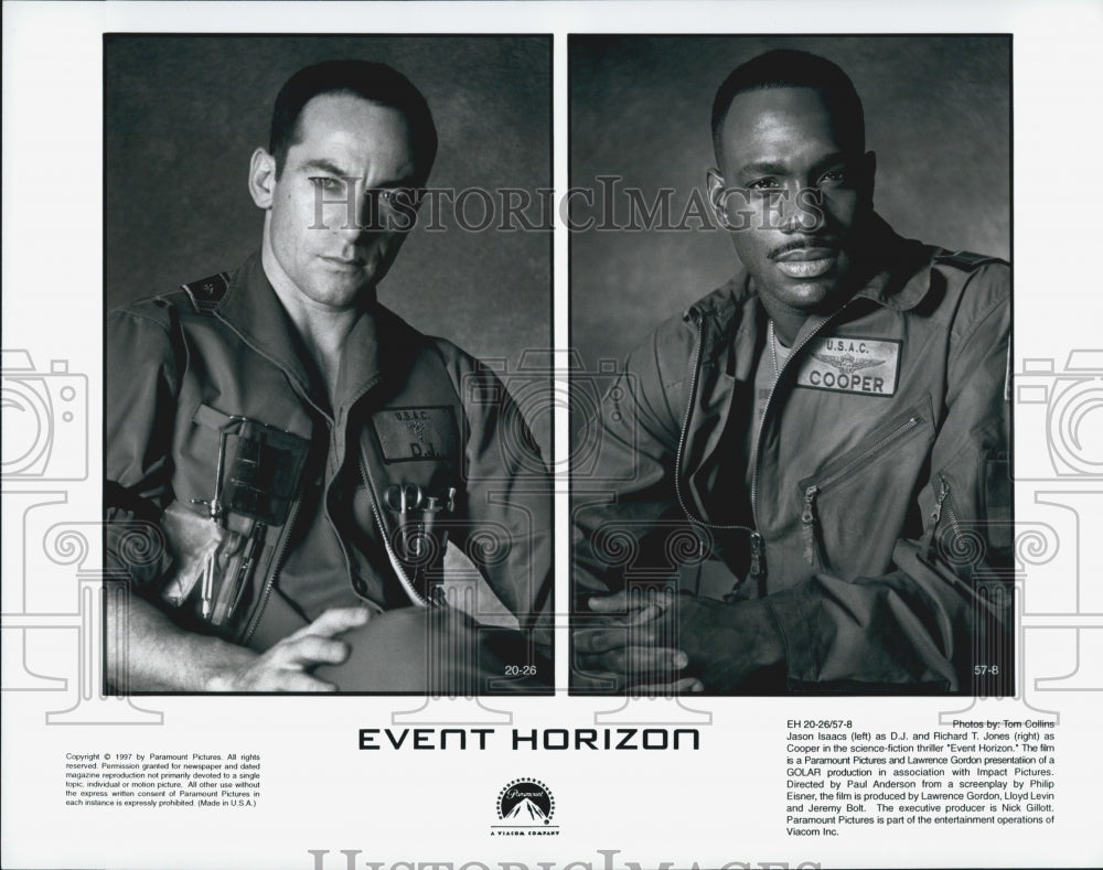 1997 Press Photo Jason Isaacs and Richard T. Jones star in "Event Horizon" - Historic Images