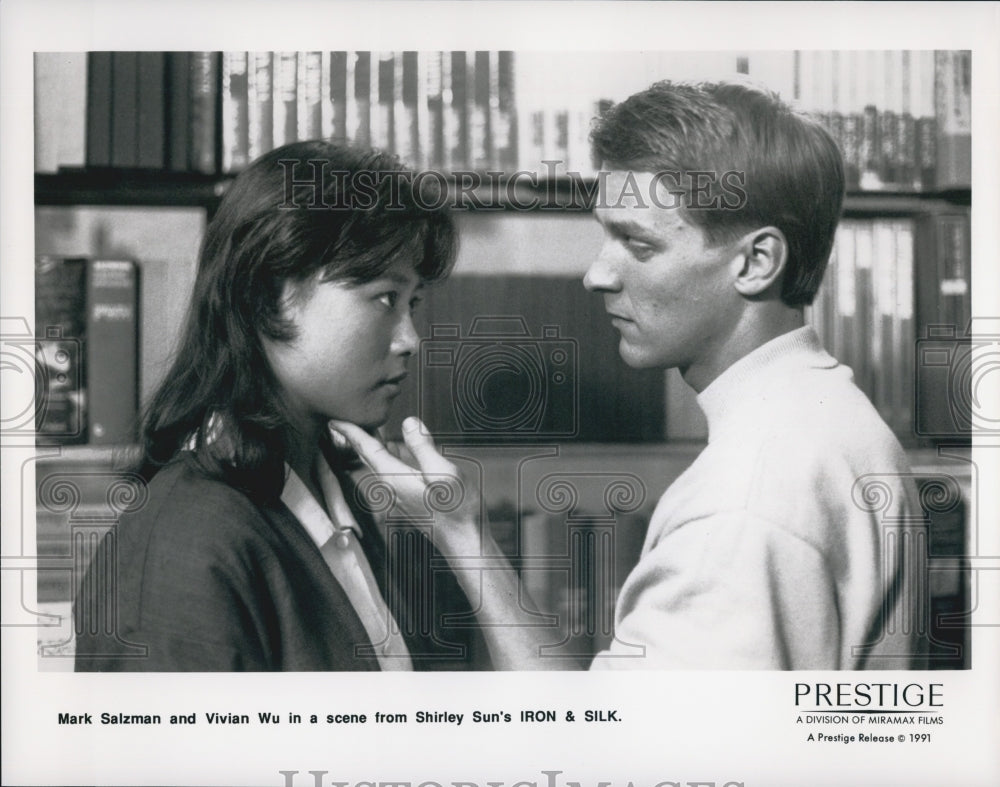 1991 Press Photo &quot;Iron &amp; Silk&quot; Mark Salzman &amp;Vivian Wu - Historic Images