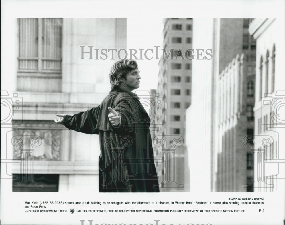 1993 Press Photo Actor Jeff Bridges in &quot;Fearless&quot; Film - Historic Images