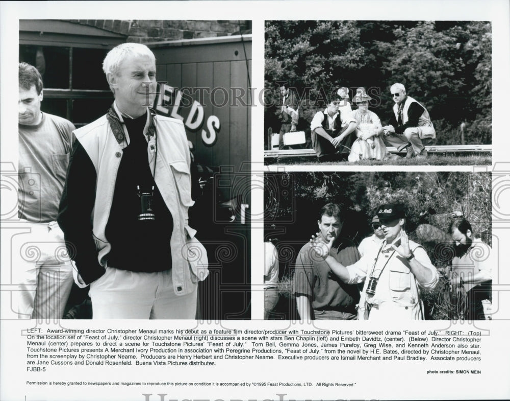 1995 Press Photo Director C. Menaul, B. Chaplin, E. Davidtz &quot;Feast of July&quot; - Historic Images