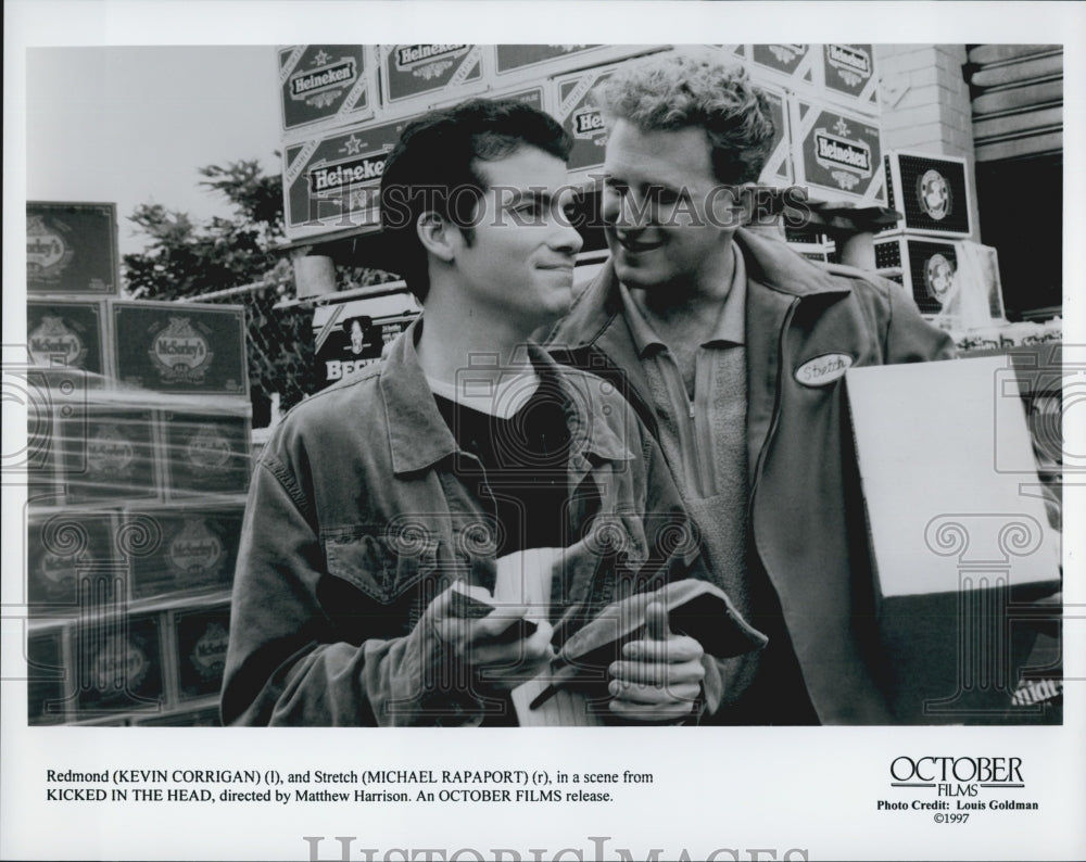 1997 Press Photo Kevin Corrigan, Michael Rapaport in &quot;Kicked in the Head&quot; Film - Historic Images