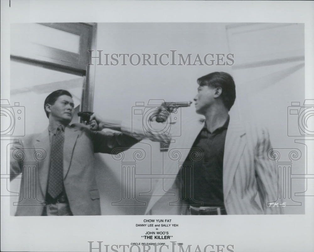 1990 Press Photo Actors Chow Yun-Fat And Danny Lee Starring "The Killer" - Historic Images