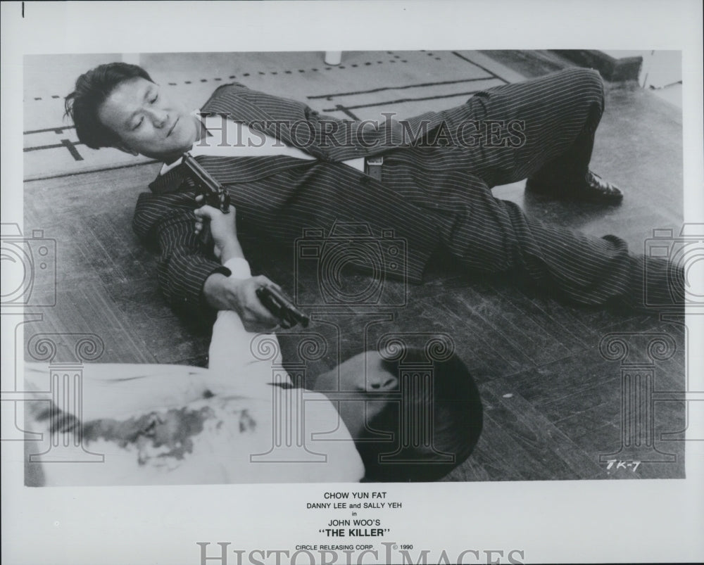 1990 Press Photo Actors Chow Yun Fat And Danny Lee Starring In Film "The Killer" - Historic Images