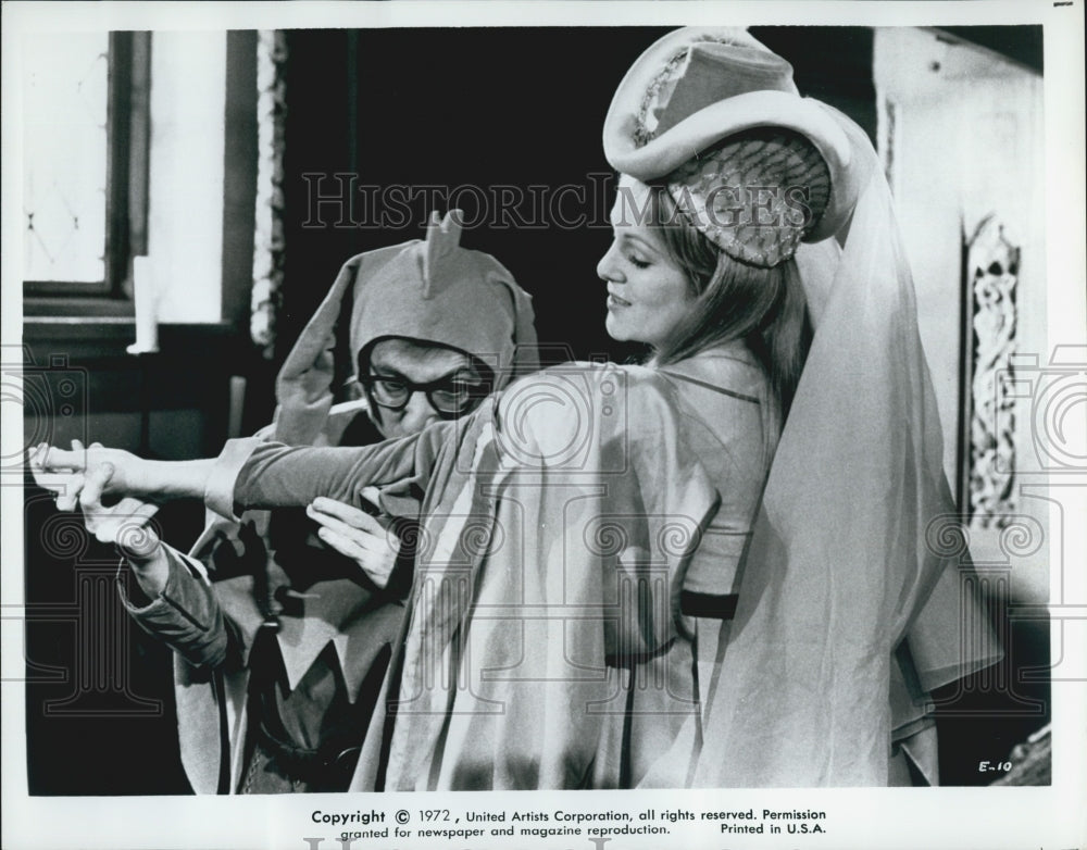 1972 Press Photo Woody Allen &amp; Lynn Redgrave - Historic Images