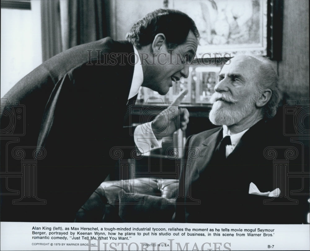 1979 Press Photo Alan King and Keenan Wynn in "Just Tell Me What You Want" - Historic Images