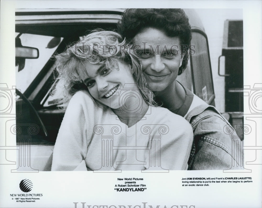 1987 Press Photo Actors Kim Evenson And Charles Laulette Star In "Kandyland" - Historic Images