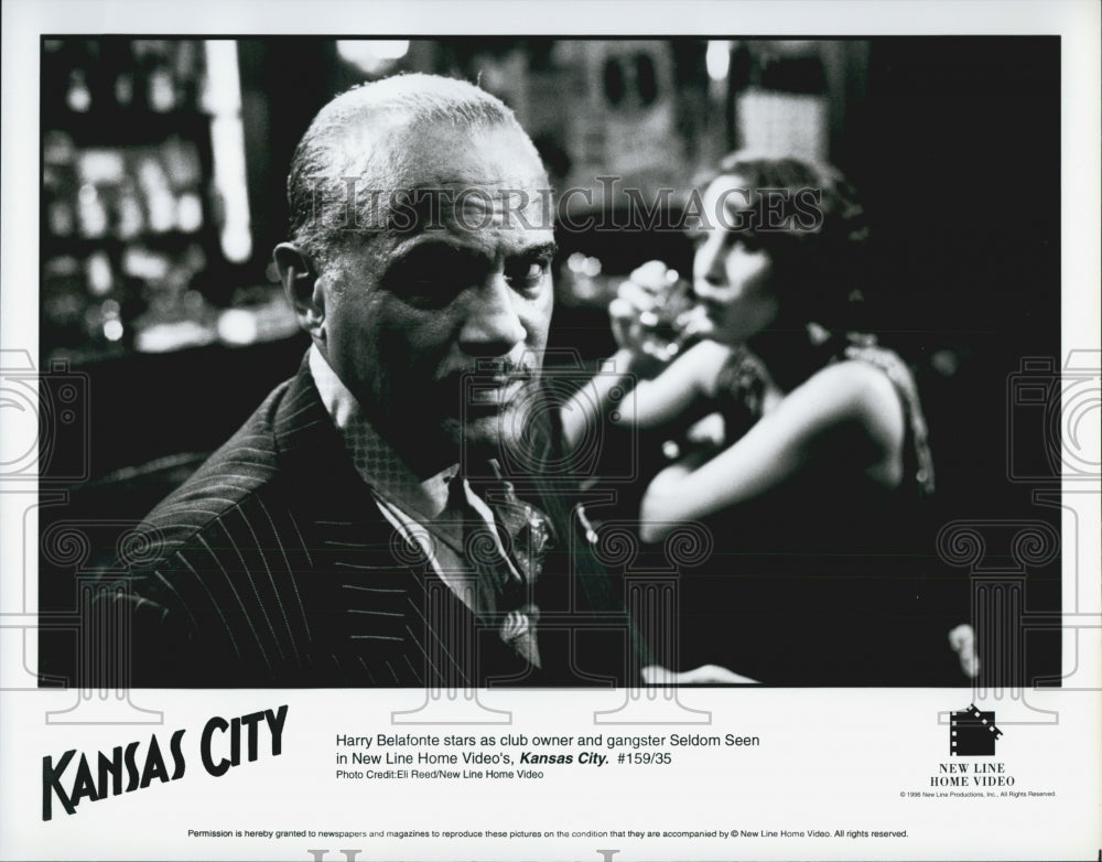 1996 Press Photo Actor Harry Belafonte Starring In Crime Film &quot;Kansas City&quot; - Historic Images