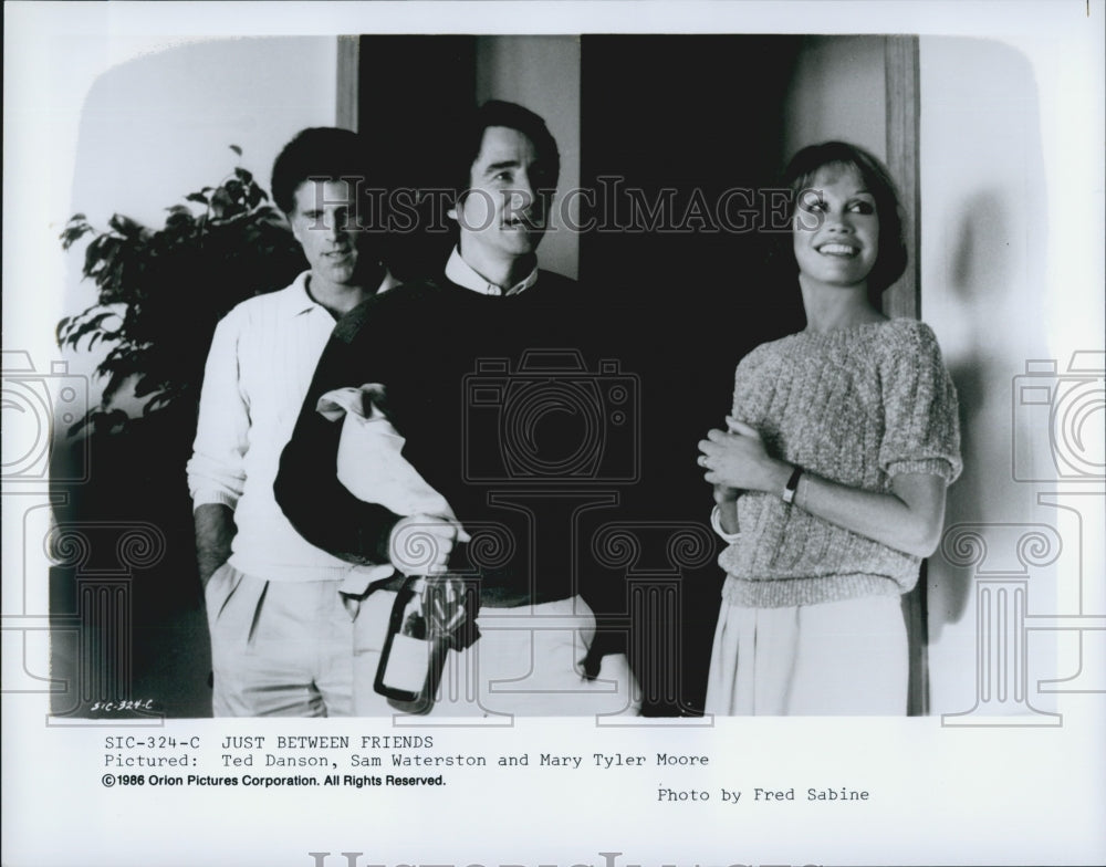 1986 Press Photo T. Danson, S.Waterson, Mary Tyler Moore &quot;Just Between Friends&quot; - Historic Images