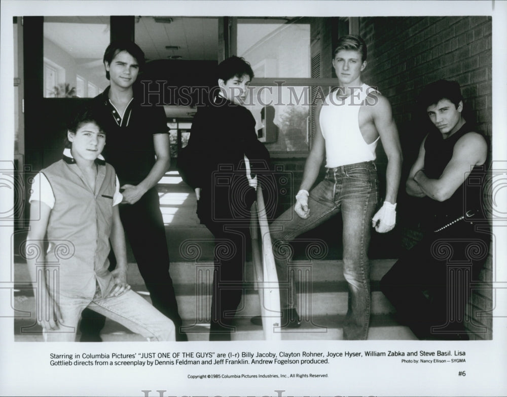 1985 Press Photo "Just One Of The Guys": B. Jacoby, C. Rohner, J. Hyser - Historic Images