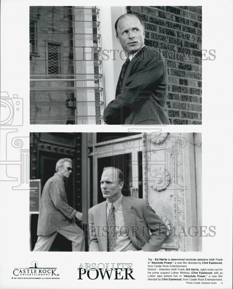 1997 Press Photo  &quot;Absolute Power&quot; Ed Harris,Clint Eastwood - Historic Images