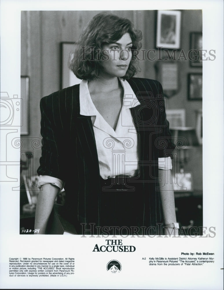 1988 Press Photo  "The Accused" Kelly McGillis - Historic Images
