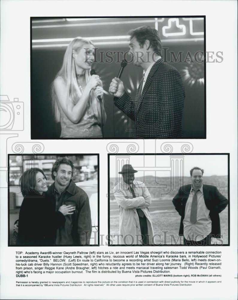 2000 Press Photo  &quot;Duets&#39;  Gwyneth Paltrow, Huey Lewis,Maria Bello - Historic Images