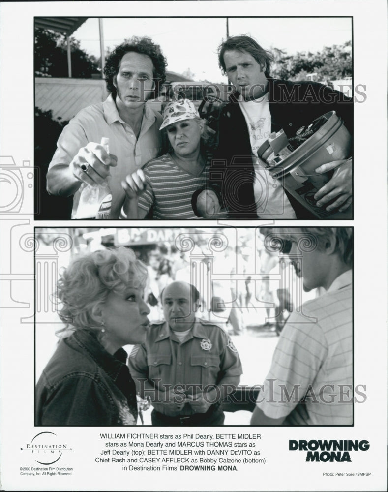 2000 Press Photo &quot;Drowning Mona&quot; Will Fichtner,Bette Midler,M Thomas, D DeVito - Historic Images