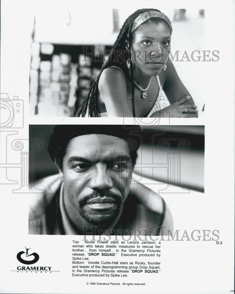 1994 Press Photo Nicole Powell and Vondie Curtis-Hall in "Drop Squad" - Historic Images