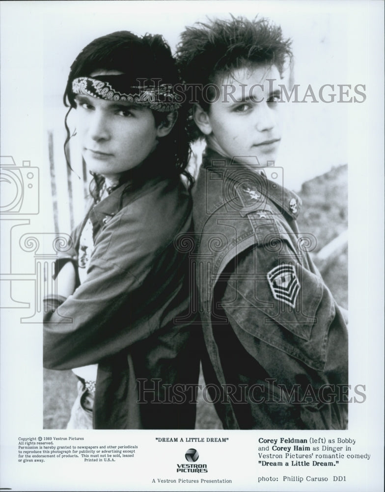 1989 Press Photo "Dream a Little Dream" Corey Feldman & Corey Haim - Historic Images