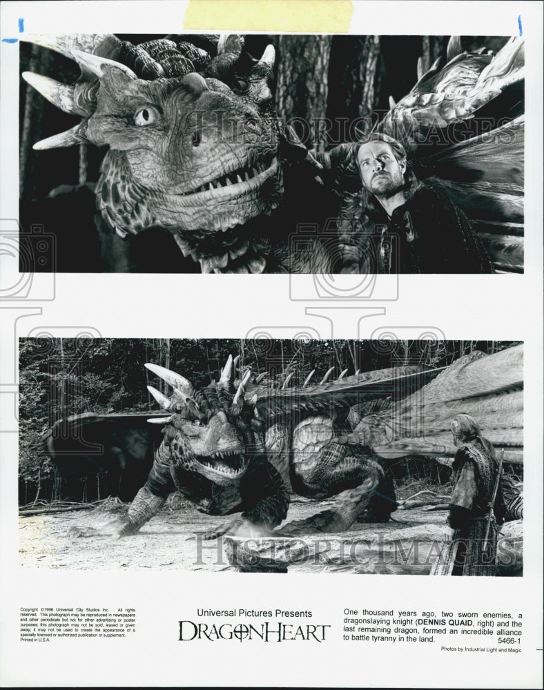 1996 Press Photo &quot;DragonHeart&quot; Dennis Quaid - DFPG13383 - Historic Images