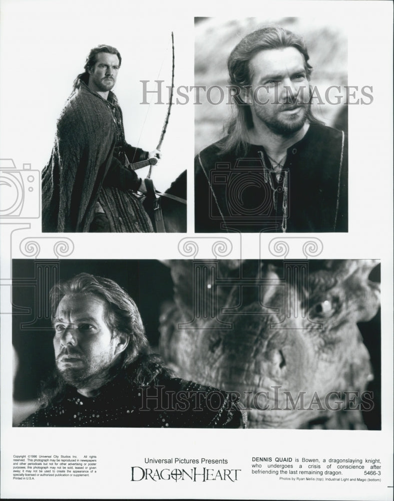 1996 Press Photo  "DragonHeart" Dennis Quaid - Historic Images