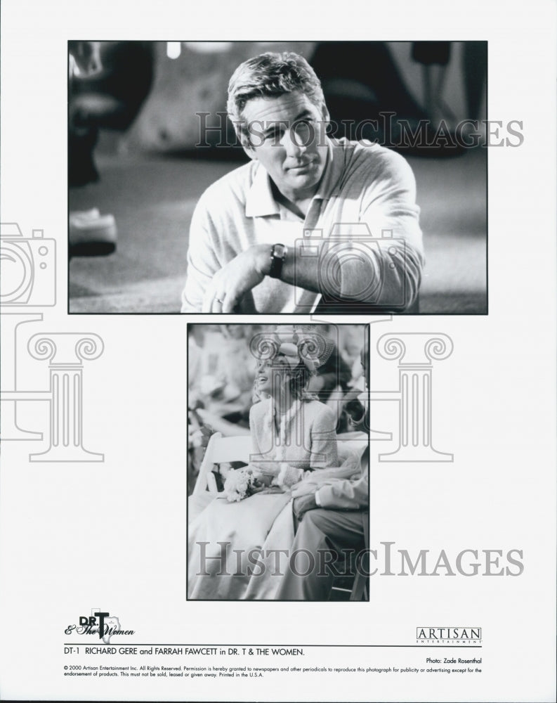 2000 Press Photo Richard Gere and Farrah Fawcett in "Dr. T & The Women" - Historic Images