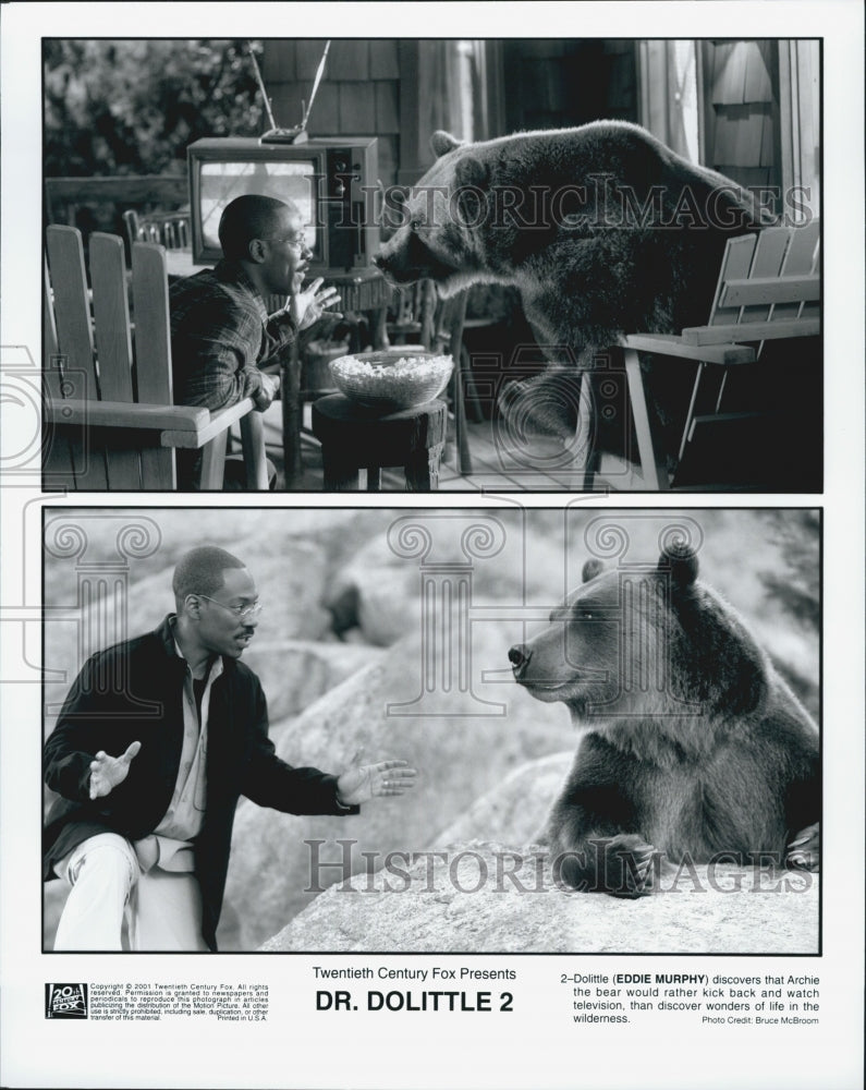 2001 Press Photo Actor Eddie Murphy Starring In Comedy Film "Dr. Dolittle 2" - Historic Images