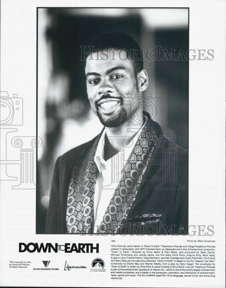 2001 Press Photo &quot;Down to Earth&quot; Chris Rock - Historic Images