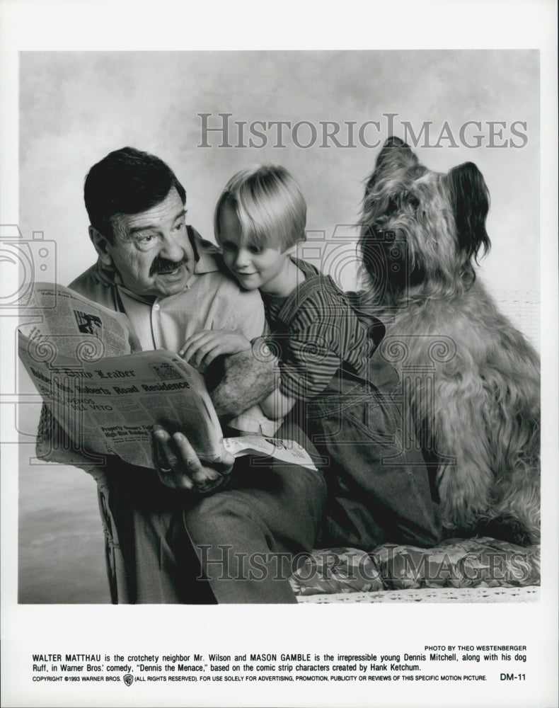 1993 Press Photo "Dennis the Menace" Walter Matthau Mason Gamble Actor - Historic Images
