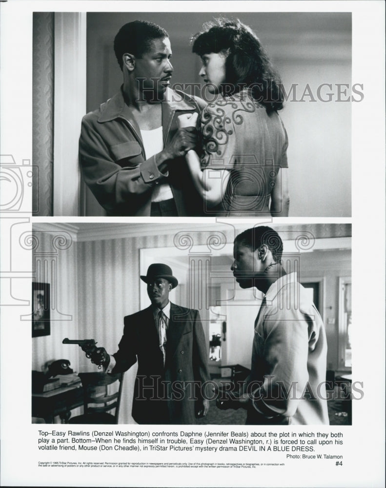 1995 Press Photo "Devil In a Blue Dress" Actor Denzel Washington Jennifer Beals - Historic Images
