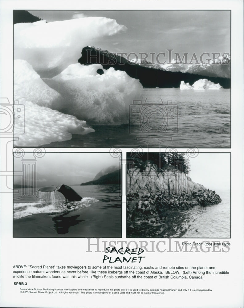 2003 Press Photo Scenes Film Alaska British Columbia "Sacred Planet" - Historic Images