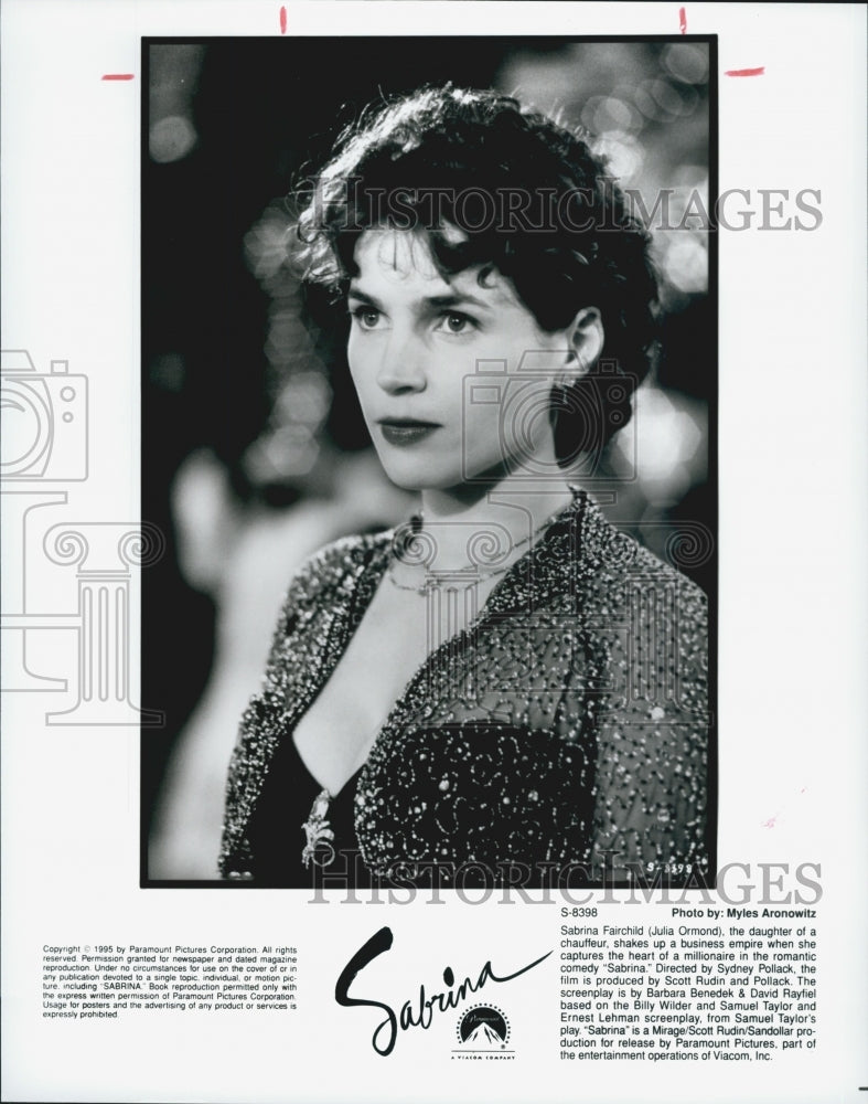1995 Press Photo "Sabrina" Film Julia Ormond Actor - Historic Images