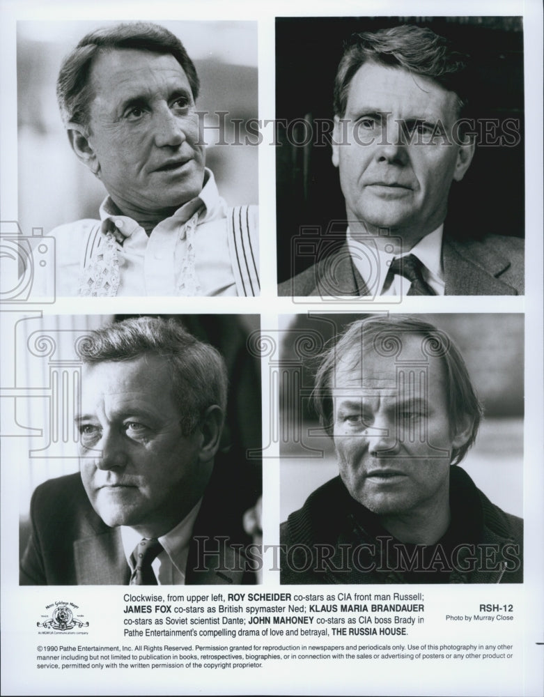 1990 Press Photo &quot;The Russia House&quot; Actor Roy Scheider James Fox John Mahoney - Historic Images