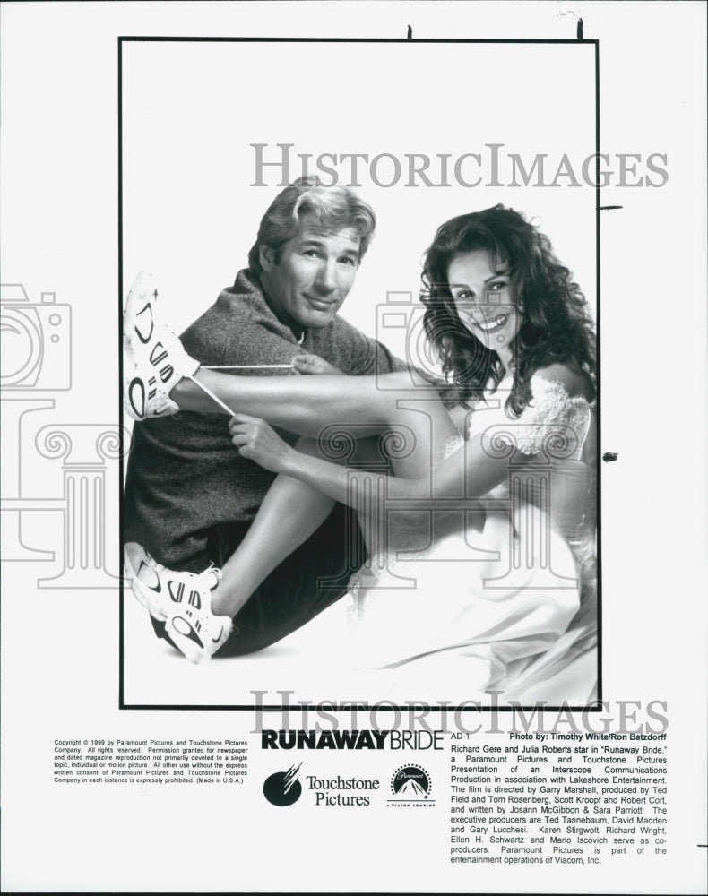 1999 Press Photo Richard Gere and Julia Roberts in "Runaway Bride" - Historic Images