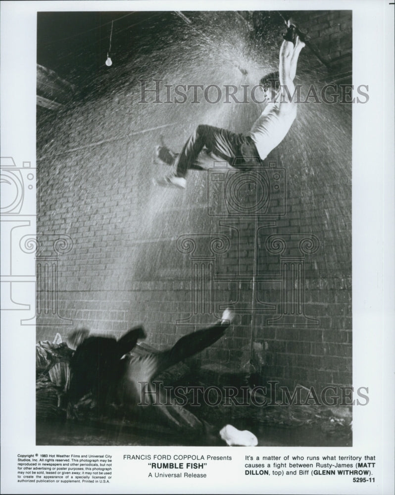 1983 Press Photo Matt Dillon and Glenn Withrow in &quot;Rumble Fish&quot; - Historic Images