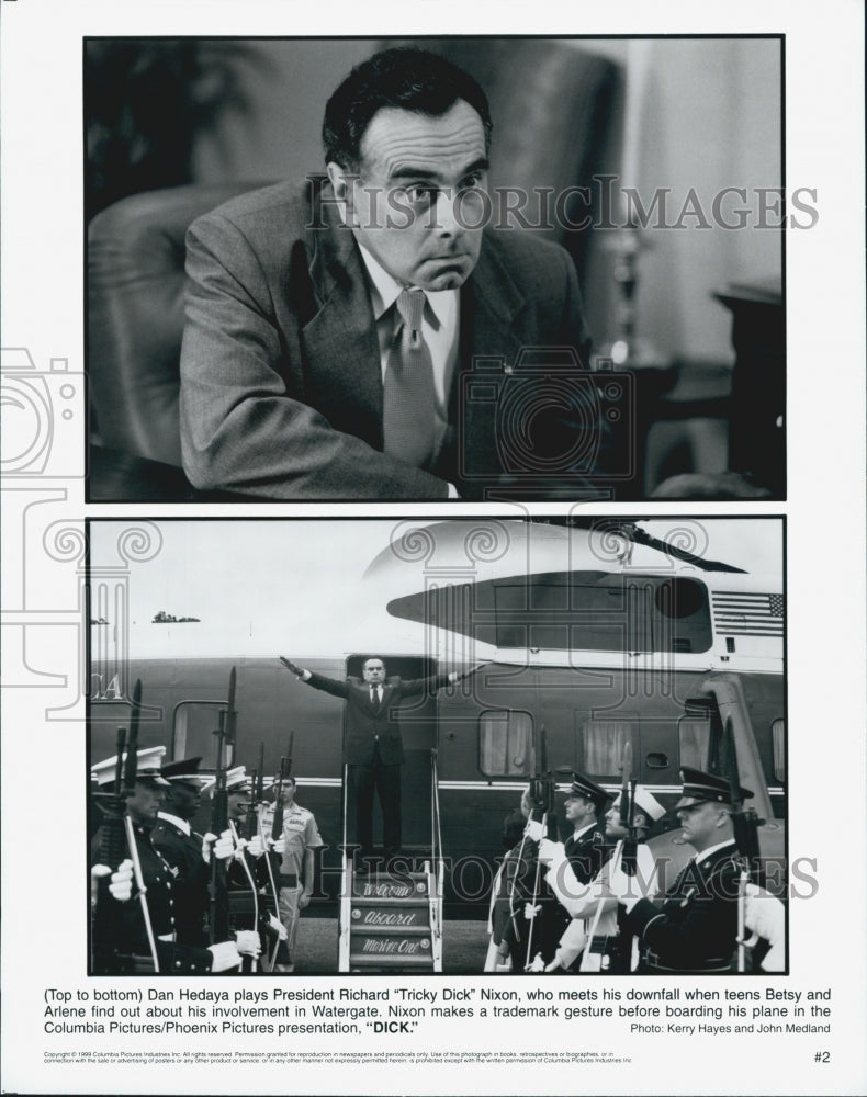 1999 Press Photo Dan Hedaya in &quot;Dick&quot; - DFPG14163 - Historic Images