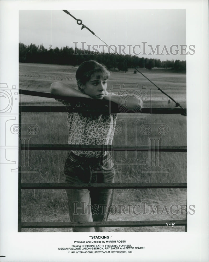 1987 Press Photo Actress Megan Follows In Movie &quot;Stacking&quot; - Historic Images