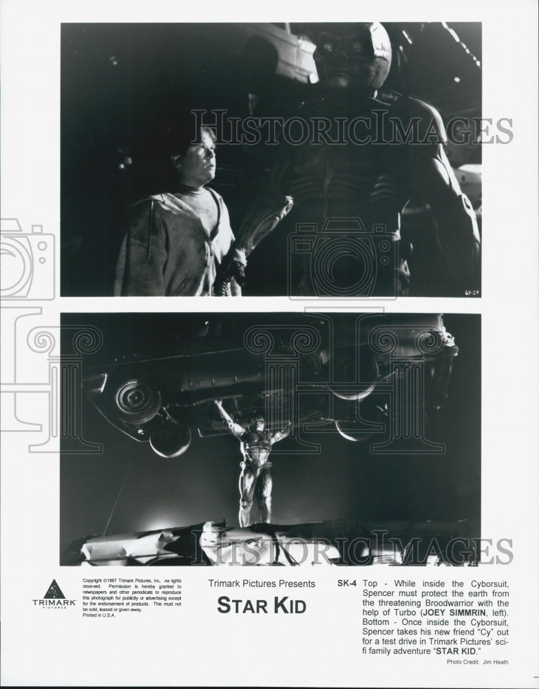 1997 Press Photo Actor Joey Simmrin Starring In Science Fiction Film "Star Kid" - Historic Images