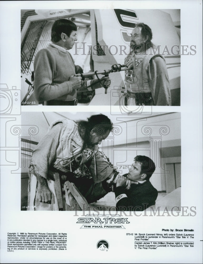 1989 Press Photo Shatner, Nimoy & Luckinbill In "Star Trek V The Final Frontier" - Historic Images