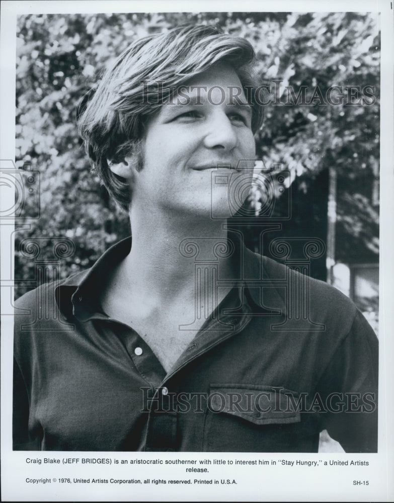 1976 Press Photo Actor Jeff Bridges Starring In Comedy Film "Stay Hungry" - Historic Images