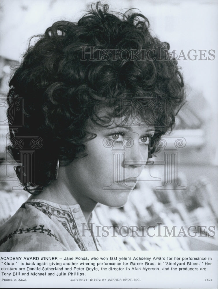 1972 Press Photo Actress Jane Fonda In Movie "Klute" - Historic Images