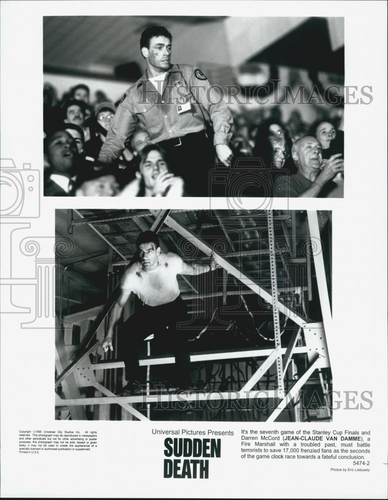 1995 Press Photo Jean-Claude Van Damme starring in &quot;Sudden Death&quot; - Historic Images