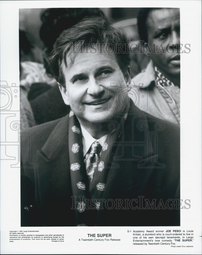 1991 Press Photo Actor Joe Pesci Starring In Comedy Film &quot;The Super&quot; - DFPG14919 - Historic Images