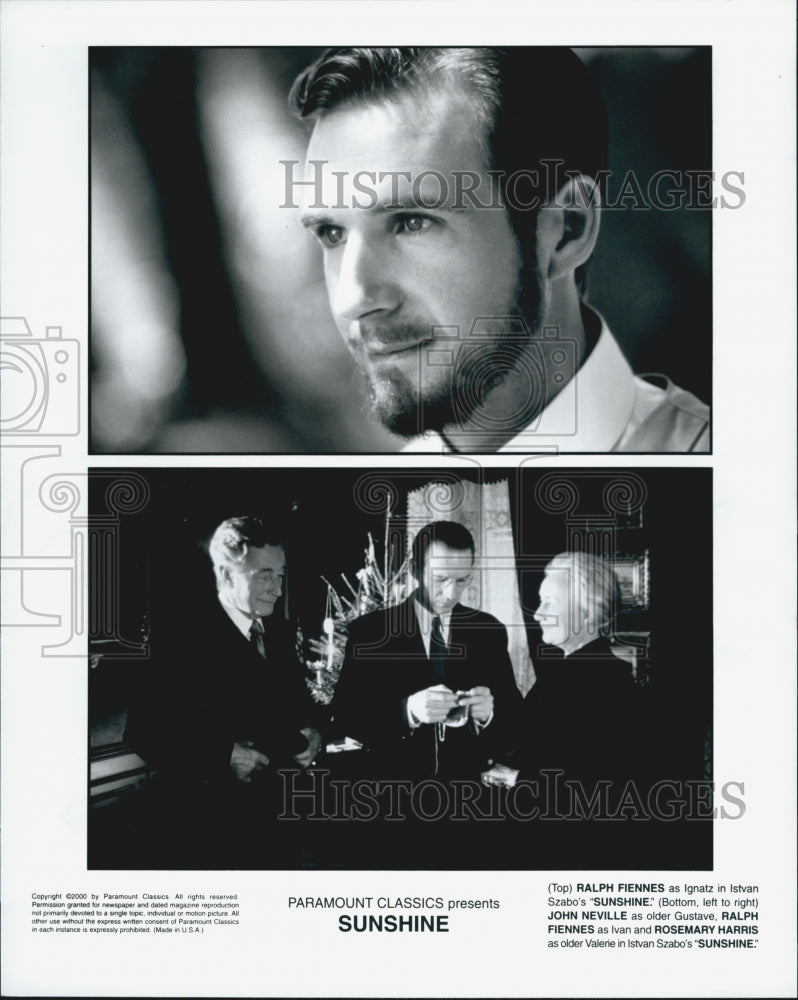 1999 Press Photo Ralph Fiennes, J. Neville, Rosemary Harris &quot;Sunshine&quot; - Historic Images