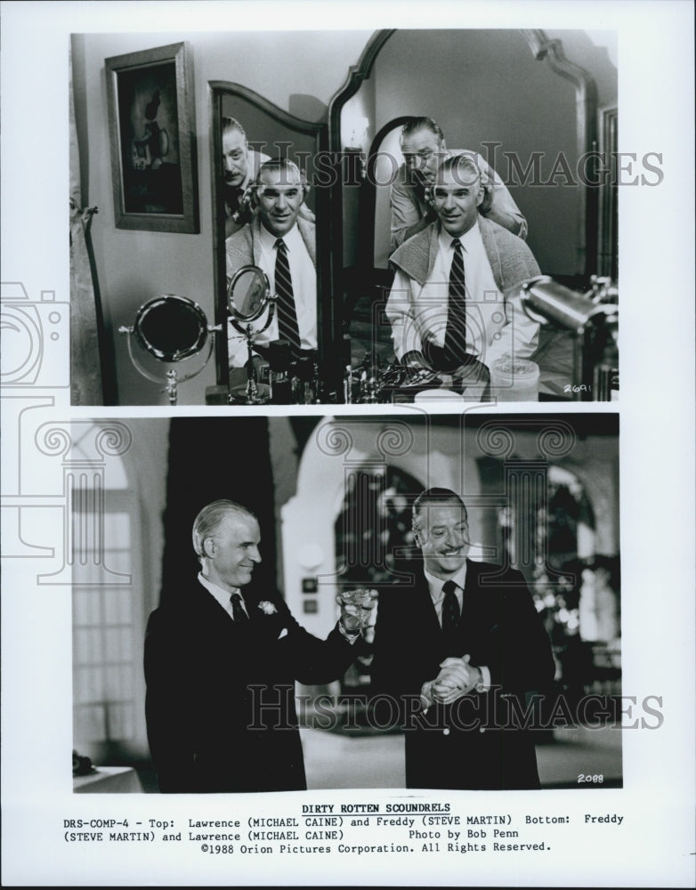 1988 Press Photo &quot;Dirty Rotten Scoundrels&quot; Michael Caine &amp; Steve Martin - Historic Images