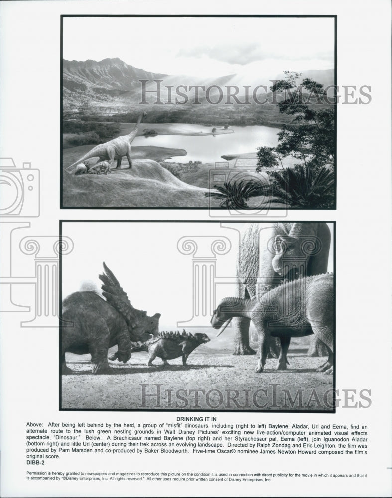 2000 Press Photo &quot;Dinosaur&quot; directed byRalph Zondag &amp; Eric Leighton - Historic Images