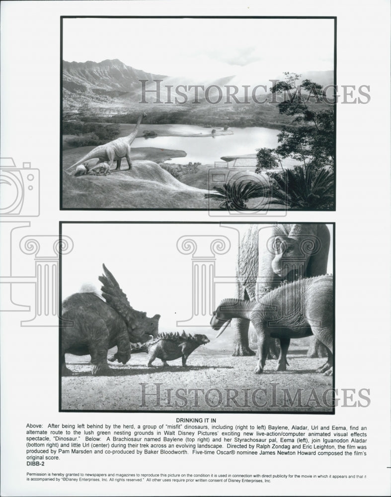 Press Photo Baylene Aladar Url and Eema Characters "Dinosaur" - DFPG15593 - Historic Images