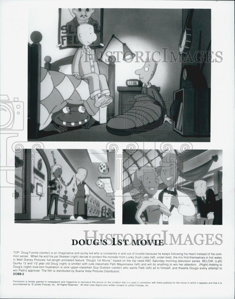 1999 Press Photo Doug Funnie, Skeeter, Patti Mayonnaise "Doug's 1st Movie" - Historic Images